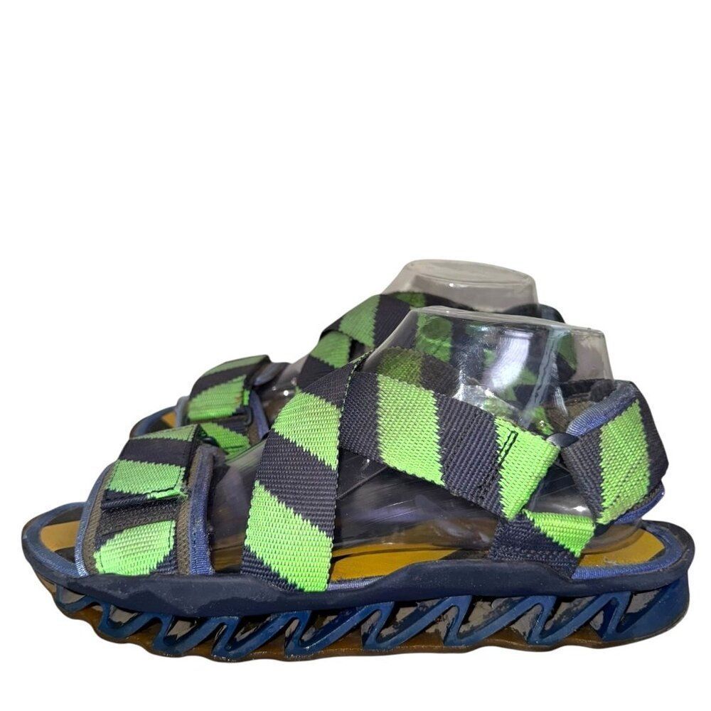 Camper X Bernhard Willhelm Himalayan Malibu Sandals 8 Chunky Zigzag Blue Green